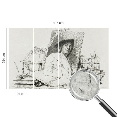 Papel mural con patrón decorativo Retrato artístico