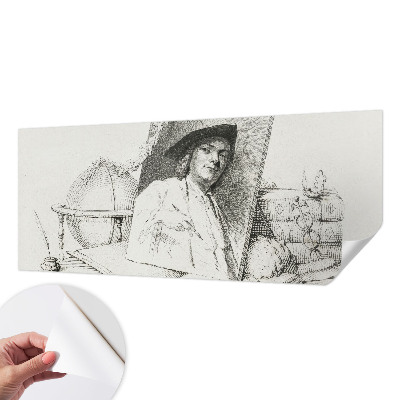 Papel mural con patrón decorativo con un retrato artístico