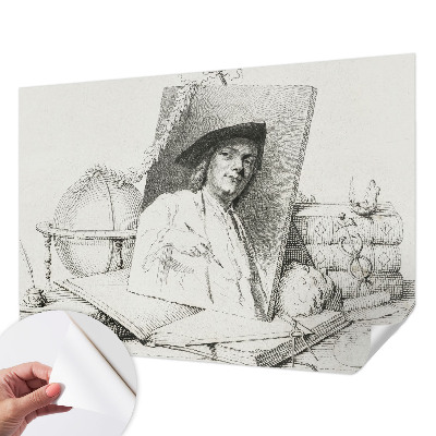 Papel mural con patrón decorativo con un retrato artístico
