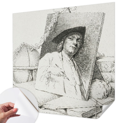 Papel mural con patrón decorativo con un retrato artístico