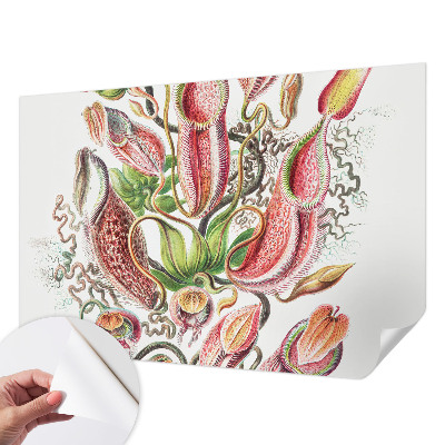 Papel mural texturado decorativo con un acabado con detalles de planta