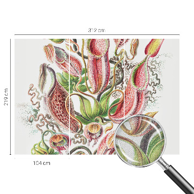 Papel mural texturado decorativo con un acabado con detalles de planta
