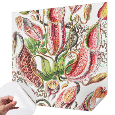 Papel mural texturado decorativo con un acabado con detalles de planta