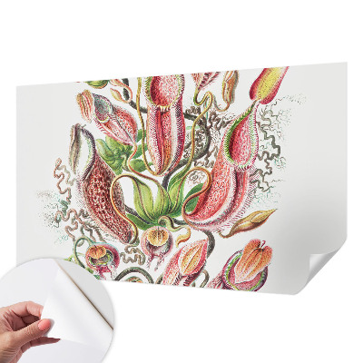 Papel mural texturado decorativo con un acabado con detalles de planta
