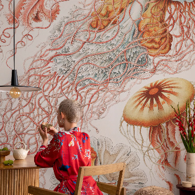 Papel mural con patrón decorativo Medusas elegantes