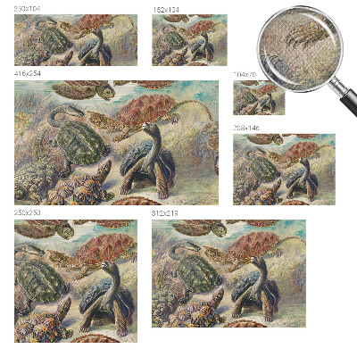 Papel mural texturado decorativo fauna de tortugas