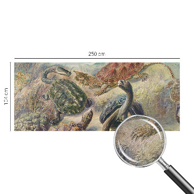 Papel mural texturado decorativo fauna de tortugas