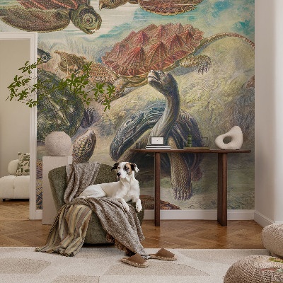 Papel mural texturado decorativo fauna de tortugas