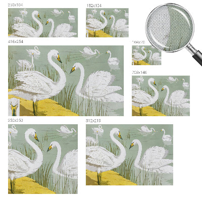 Papel mural con patrón decorativo El lago de los cisnes