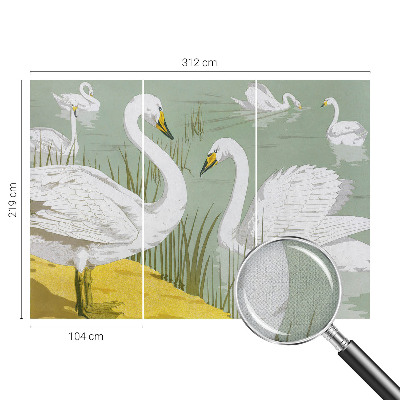 Papel mural con patrón decorativo El lago de los cisnes