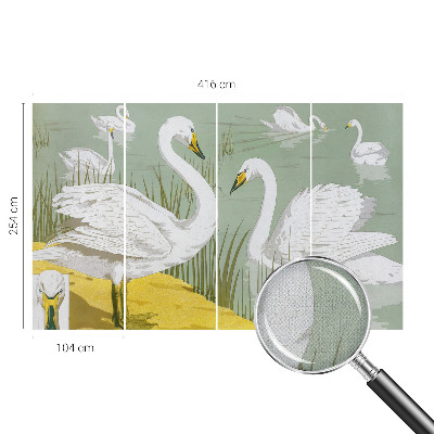 Papel mural con patrón decorativo El lago de los cisnes