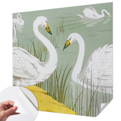 Papel mural con patrón decorativo El lago de los cisnes