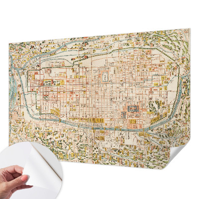Fotomural decorativo para cabecero de cama con motivo de mapa antiguo