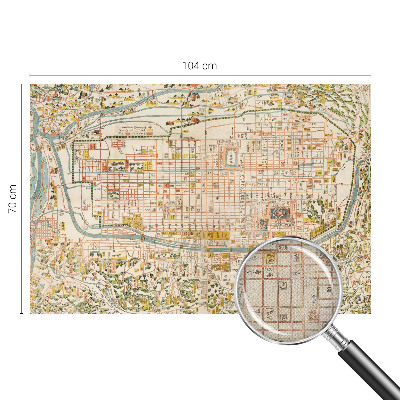 Fotomural decorativo para cabecero de cama con motivo de mapa antiguo