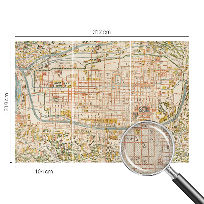 Fotomural decorativo para cabecero de cama con motivo de mapa antiguo