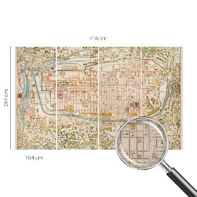Fotomural decorativo para cabecero de cama con motivo de mapa antiguo