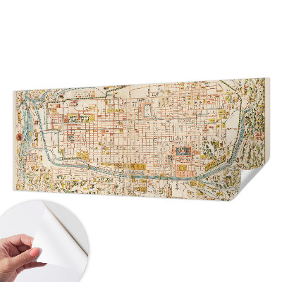 Fotomural decorativo para cabecero de cama con motivo de mapa antiguo