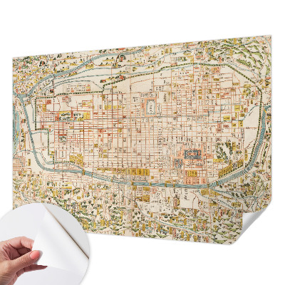 Fotomural decorativo para cabecero de cama con motivo de mapa antiguo