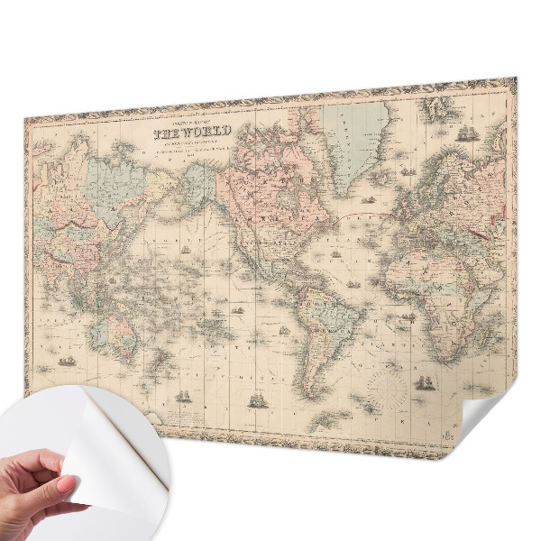 Mural de pared con estampado hermoso con un mapa histórico como motivo