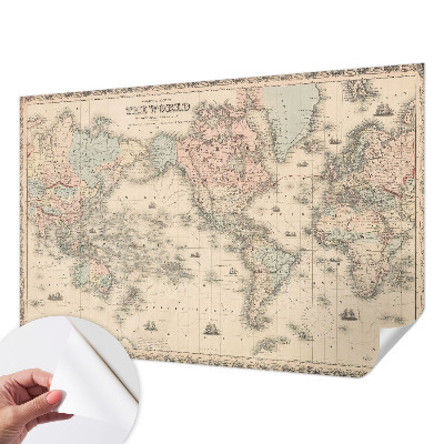 Mural de pared con estampado hermoso con un mapa histórico como motivo