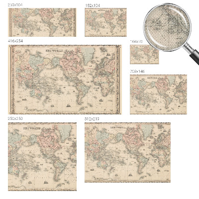 Mural de pared con estampado hermoso con un mapa histórico como motivo