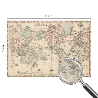 Mural de pared con estampado hermoso con un mapa histórico como motivo