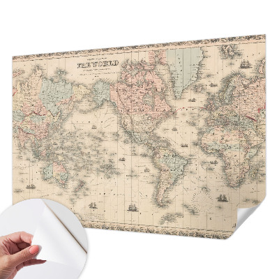 Mural de pared con estampado hermoso con un mapa histórico como motivo