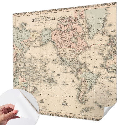 Mural de pared con estampado hermoso con un mapa histórico como motivo