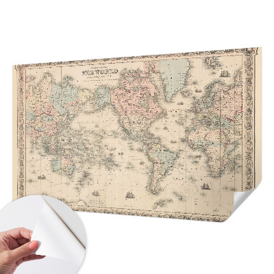 Mural de pared con estampado hermoso con un mapa histórico como motivo