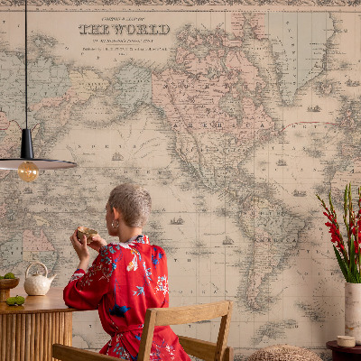 Mural de pared con estampado hermoso Mapa histórico