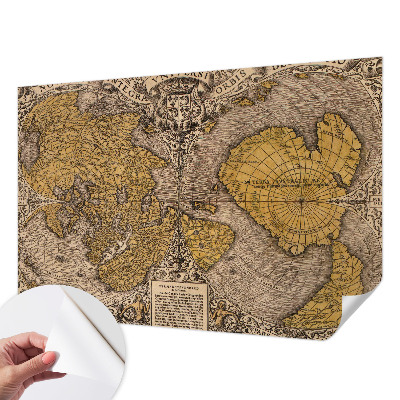 Papel mural texturado decorativo con diseño de cartografía histórica