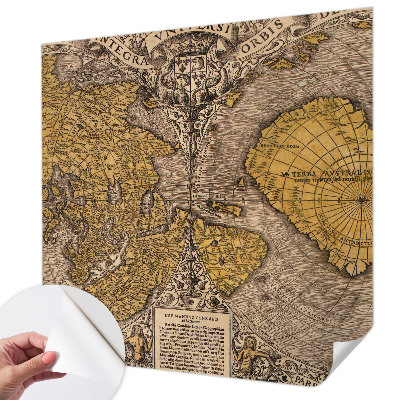 Papel mural texturado decorativo con diseño de cartografía histórica