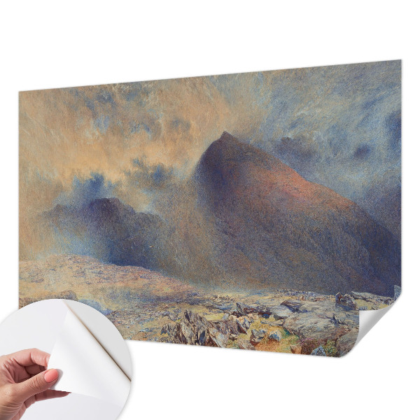 Papel mural con patrón decorativo paisaje de montaña