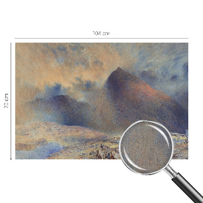 Papel mural con patrón decorativo con un diseño de paisaje de montaña