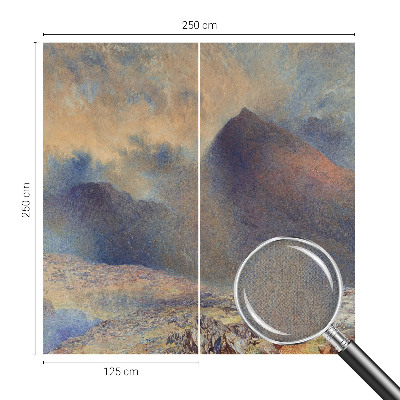 Papel mural con patrón decorativo paisaje de montaña