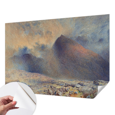 Papel mural con patrón decorativo paisaje de montaña