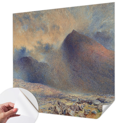 Papel mural con patrón decorativo paisaje de montaña