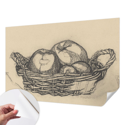 Fotomural decorativo para cabecero de cama con diseño de cesta de frutas