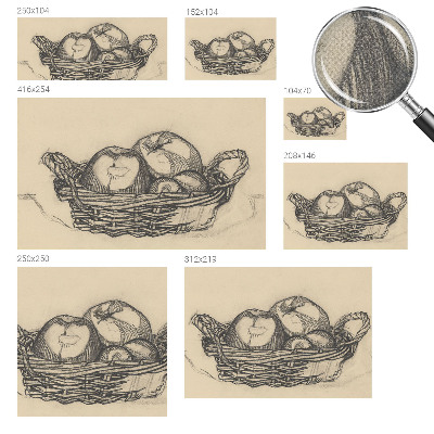 Fotomural decorativo para cabecero de cama cesta de frutas