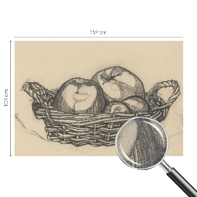 Fotomural decorativo para cabecero de cama con diseño de cesta de frutas
