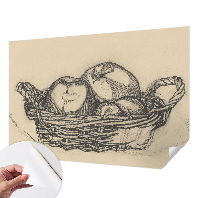 Fotomural decorativo para cabecero de cama con diseño de cesta de frutas