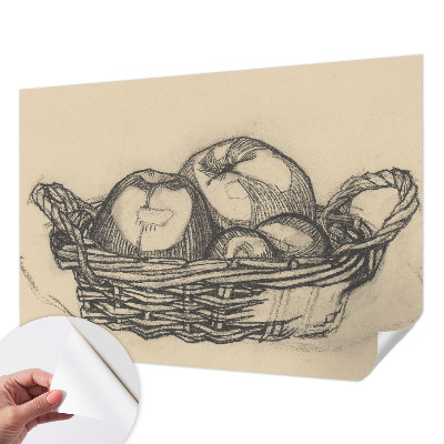 Fotomural decorativo para cabecero de cama con diseño de cesta de frutas