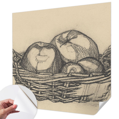 Fotomural decorativo para cabecero de cama con diseño de cesta de frutas