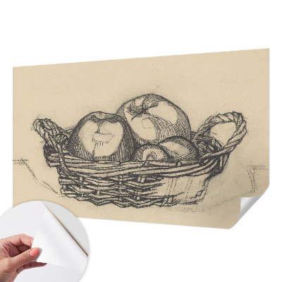 Fotomural decorativo para cabecero de cama con diseño de cesta de frutas