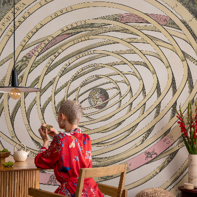 Papel mural texturado decorativo espiral cósmica