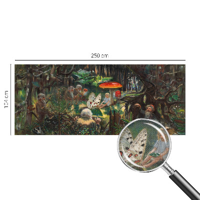 Mural de pared con estampado hermoso bosque de cuento de hadas