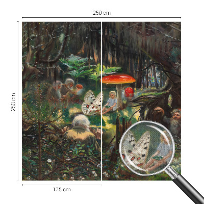 Mural de pared con estampado hermoso bosque de cuento de hadas