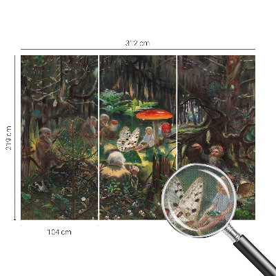 Mural de pared con estampado hermoso bosque de cuento de hadas