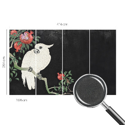 Papel mural texturado decorativo Loro granado