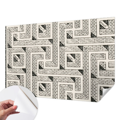 Papel mural con patrón decorativo con diseño de laberinto de ladrillo